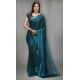 Generic Women's Satin Silk Saree with Blouse (Rama, 5-6 Mtrs)