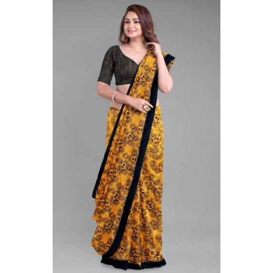 Generic Women's Super Line Saree with Blouse (Orange, 5-6 Mtrs)