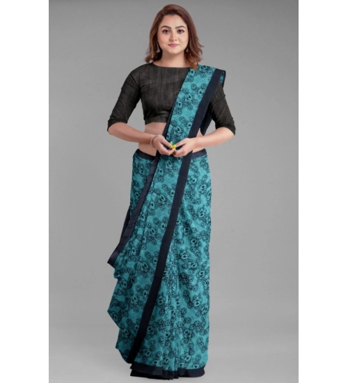 Generic Women's Super Line Saree with Blouse (Rama, 5-6 Mtrs)