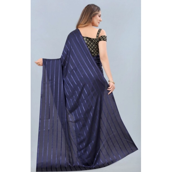 Generic Women's Satin Silk Saree with Blouse (Blue, 5-6 Mtrs) Generic Women's Satin Silk Saree with Blouse (Blue, 5-6 Mtrs)