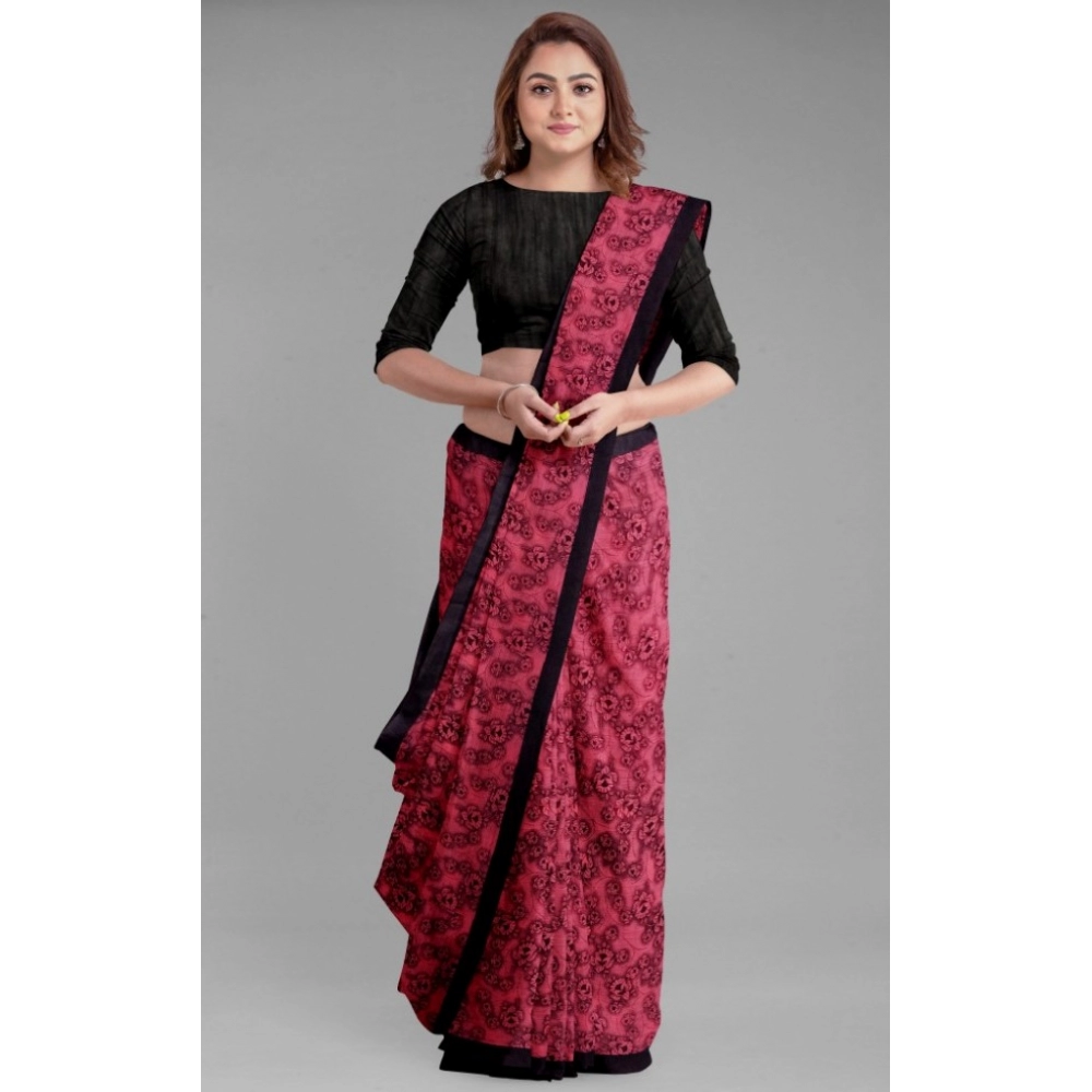 Generic Women's Super Line Saree with Blouse (Gajari, 5-6 Mtrs)