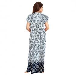Generic Women's Cotton Printed Maxi Nighty (Navy Blue) Generic Women's Cotton Printed Maxi Nighty (Navy Blue)