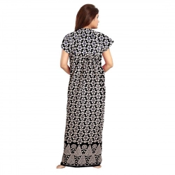 Generic Women's Cotton Printed Maxi Nighty (Black) Generic Women's Cotton Printed Maxi Nighty (Black)