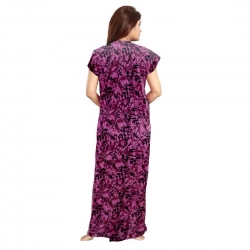 Generic Women's Cotton Printed Maxi Nighty (Wine) Generic Women's Cotton Printed Maxi Nighty (Wine)