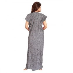 Generic Women's Cotton Printed Maxi Nighty (Grey) Generic Women's Cotton Printed Maxi Nighty (Grey)