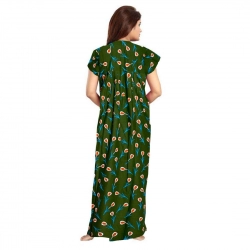 Generic Women's Cotton Printed Maxi Nighty (Green) Generic Women's Cotton Printed Maxi Nighty (Green)