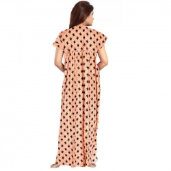 Generic Women's Cotton Printed Maxi Nighty (Peach) Generic Women's Cotton Printed Maxi Nighty (Peach)
