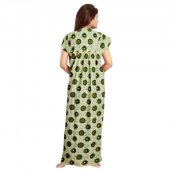 Generic Women's Cotton Printed Maxi Nighty (Green) Generic Women's Cotton Printed Maxi Nighty (Green)