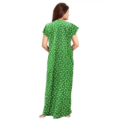 Generic Women's Cotton Printed Maxi Nighty (Green) Generic Women's Cotton Printed Maxi Nighty (Green)