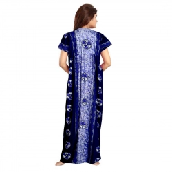 Generic Women's Cotton Printed Maxi Nighty (Blue) Generic Women's Cotton Printed Maxi Nighty (Blue)