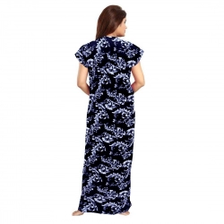 Generic Women's Cotton Printed Maxi Nighty (Blue) Generic Women's Cotton Printed Maxi Nighty (Blue)