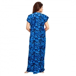 Generic Women's Cotton Printed Maxi Nighty (Blue) Generic Women's Cotton Printed Maxi Nighty (Blue)