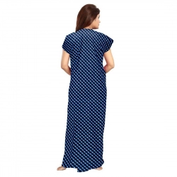 Generic Women's Cotton Printed Maxi Nighty (Blue) Generic Women's Cotton Printed Maxi Nighty (Blue)
