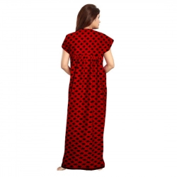 Generic Women's Cotton Printed Maxi Nighty (Red) Generic Women's Cotton Printed Maxi Nighty (Red)