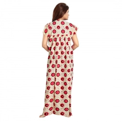 Generic Women's Cotton Printed Maxi Nighty (Red) Generic Women's Cotton Printed Maxi Nighty (Red)
