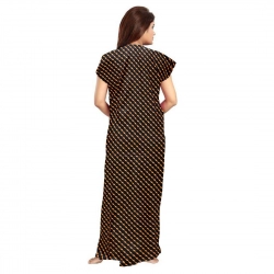 Generic Women's Cotton Printed Maxi Nighty (Brown) Generic Women's Cotton Printed Maxi Nighty (Brown)