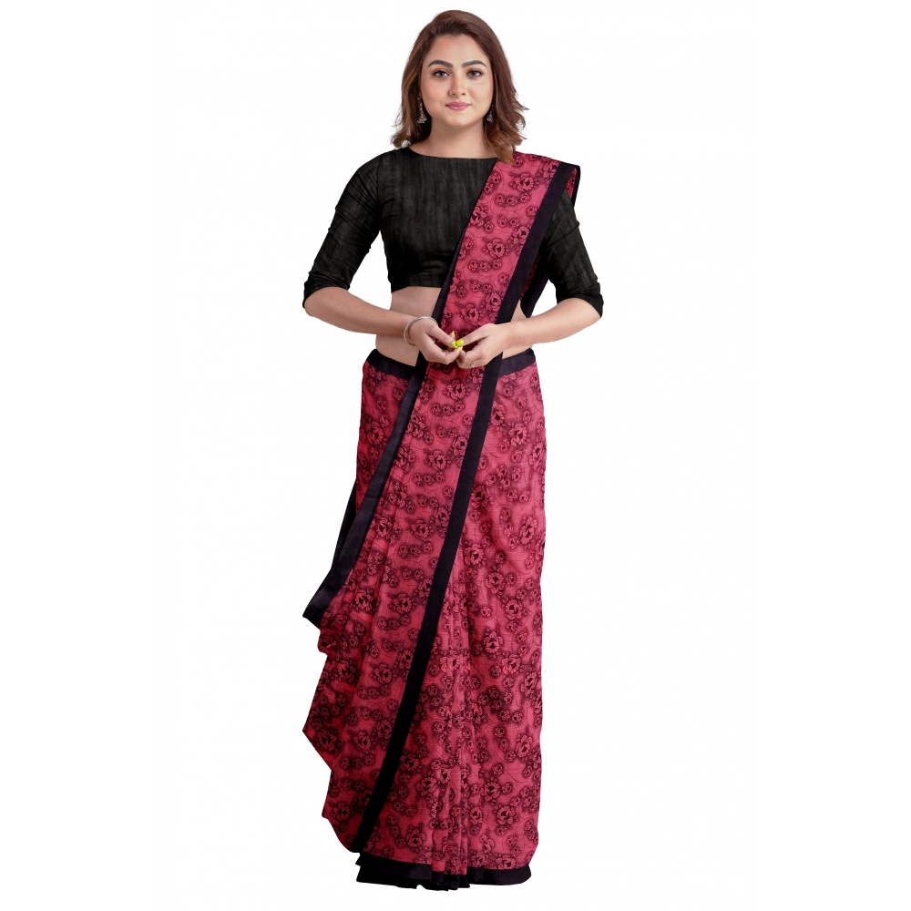 Generic Women's Super Line Saree with Blouse (Gajari, 5-6 Mtrs)