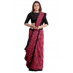 Generic Women's Super Line Saree with Blouse (Gajari, 5-6 Mtrs)