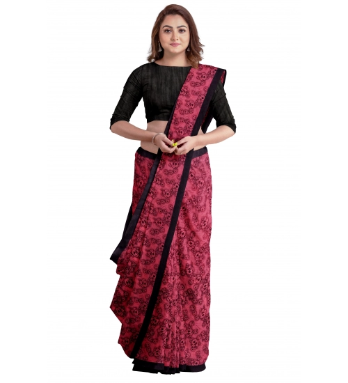Generic Women's Super Line Saree with Blouse (Gajari, 5-6 Mtrs)