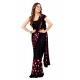 Generic Women's Lycra Blend Saree with Blouse (Wine, 5-6 Mtrs)