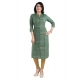Generic Women's 3/4th Sleeve Viscose Tunic Long Kurti (Green)