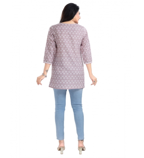 Generic Women's 3/4th Sleeve Viscose Blend Tunic Short Top (Pink)