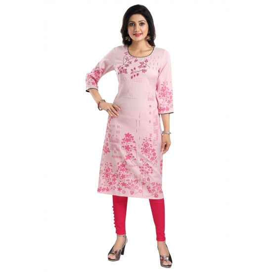 Generic Women's 3/4th Sleeve Viscose Blend Tunic Long Kurti (Pink) Generic Women's 3/4th Sleeve Viscose Blend Tunic Long Kurti (Pink)