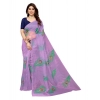 Generic Women's Organza Floral Pattern Sarees (Lavendor, 5-6 Mtrs) Generic Women's Organza Floral Pattern Sarees (Lavendor, 5-6 Mtrs)