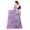 Generic Women's Organza Floral Pattern Sarees (Lavendor, 5-6 Mtrs) Generic Women's Organza Floral Pattern Sarees (Lavendor, 5-6 Mtrs)