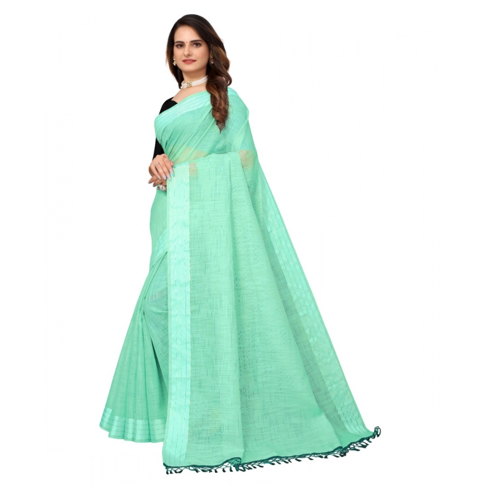 Generic Women's Cotton Blend Slub Pattern Sarees (Rama, 5-6 Mtrs) Generic Women's Cotton Blend Slub Pattern Sarees (Rama, 5-6 Mtrs)