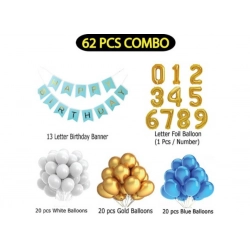 Generic 3Rd Year Decoration Kit For Boy And Girl With Banner And Balloons (Blue)