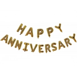 Generic Happy Anniversary Alphabet Foil Balloon Combo With Bottle And Cheersglass Balloons (Multicolor)