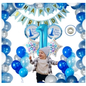 Generic 1St Birthday Baby Boytheme Decorations Kit Combo (Blue)