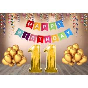 Generic 11Th Happy Birthday Decoration Combo With Multi Color Banner (Multicolor) Generic 11Th Happy Birthday Decoration Combo With Multi Color Banner (Multicolor)