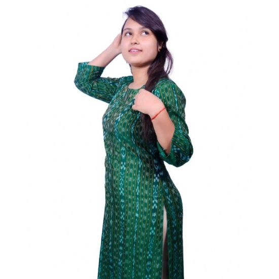 Generic Women's Sambalpuri Certified Handloom Pure Cotton Straight Kurti (Green) Generic Women's Sambalpuri Certified Handloom Pure Cotton Straight Kurti (Green)