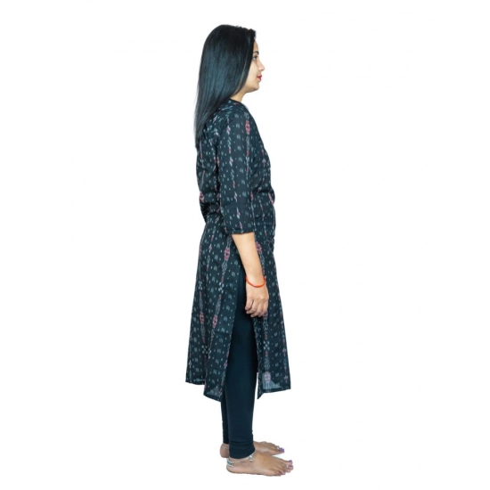 Generic Women's Sambalpuri Certified Handloom Pure Cotton Straight Kurti (Black) Generic Women's Sambalpuri Certified Handloom Pure Cotton Straight Kurti (Black)