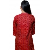 Generic Women's Sambalpuri Certified Handloom Cotton Straight Kurti (Maroon)