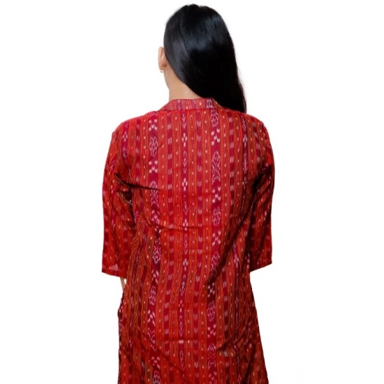 Generic Women's Sambalpuri Certified Handloom Cotton Straight Kurti (Maroon) Generic Women's Sambalpuri Certified Handloom Cotton Straight Kurti (Maroon)