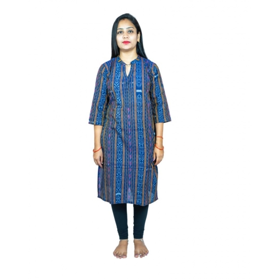 Generic Women's Sambalpuri Certified Handloom Pure Cotton Straight Kurti (Blue) Generic Women's Sambalpuri Certified Handloom Pure Cotton Straight Kurti (Blue)