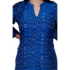 Generic Women's Sambalpuri Certified Handloom Cotton A-Line Kurti (Blue)