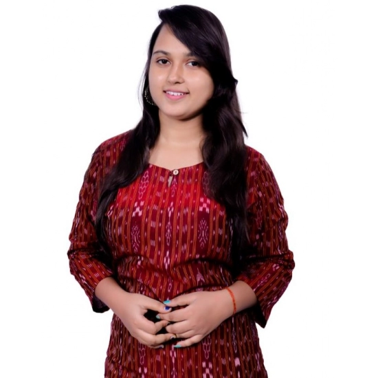 Generic Women's Sambalpuri Certified Handloom Pure Cotton Straight Kurti (Red) Generic Women's Sambalpuri Certified Handloom Pure Cotton Straight Kurti (Red)