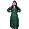 Generic Women's Sambalpuri Certified Handloom Pure Cotton Straight Kurti (Green)