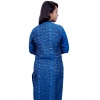 Generic Women's Sambalpuri Certified Handloom Cotton A-Line Kurti (Blue)