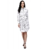 Generic Women's Crepe Paper Print Full Sleeve Short Tops(White)