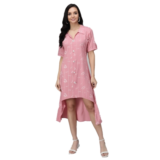 Generic Women's Rayon Printed Half Sleeve Short Tops(Pink) Generic Women's Rayon Printed Half Sleeve Short Tops(Pink)