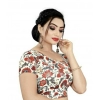 Generic Women's Short Sleeve Lycra Blend Readymade Blouse (Multi Color, Free Size: Up To 34 Inch)
