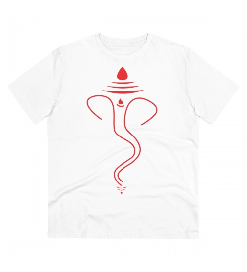 Generic Men's PC Cotton Ganesh Printed T Shirt (Color: White, Thread Count: 180GSM)