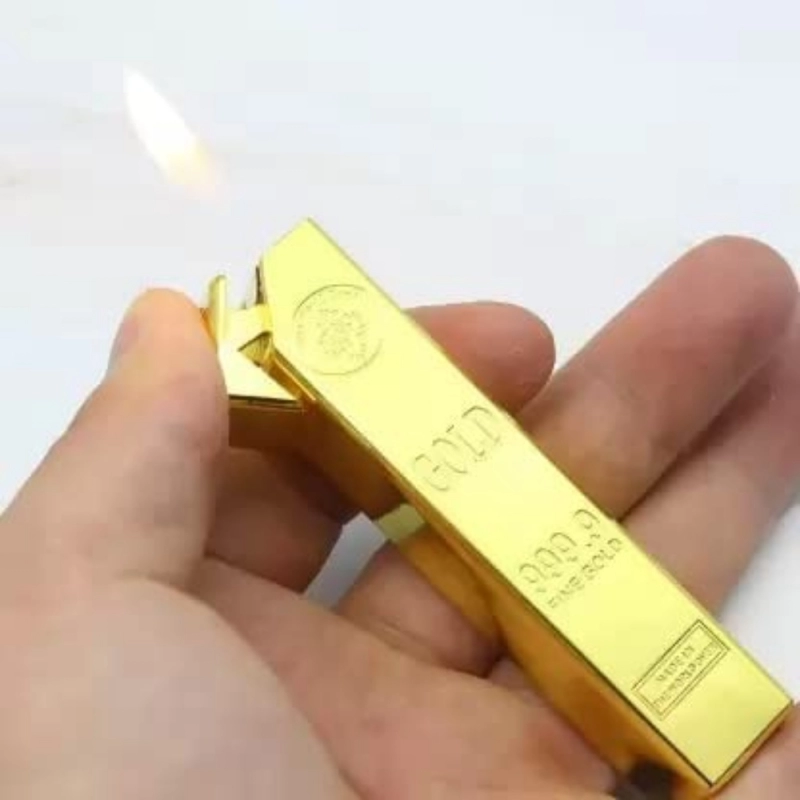 Generic 24 Karat Gold Bar Long Refillable Lighter (Gold)