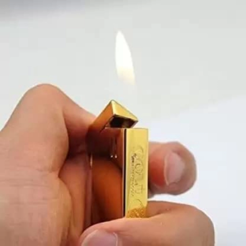 Generic 24 Karat Gold Bar Long Refillable Lighter (Gold)