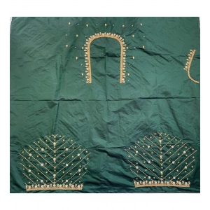 Generic Women's Cotton Silk Self Design Unstitched Blouse Piece (Green, 80-100 cm)